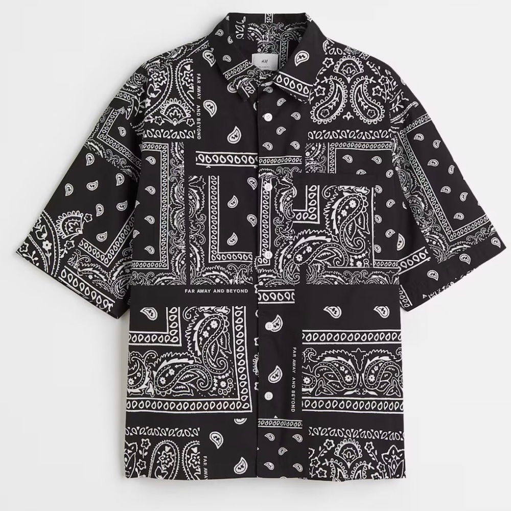 H&M Monochrome Paisley Shirt